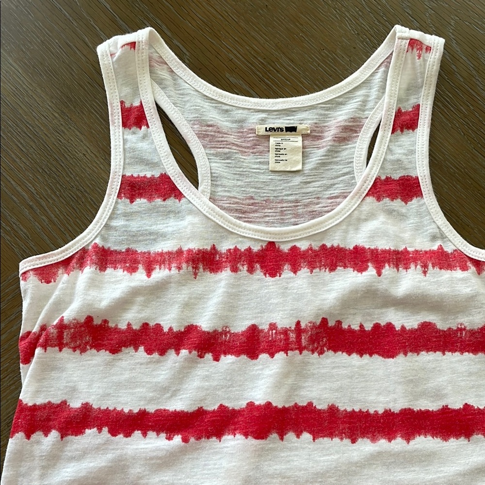 Levi's Red and White Striped Tank Top - Picture 6 of 7